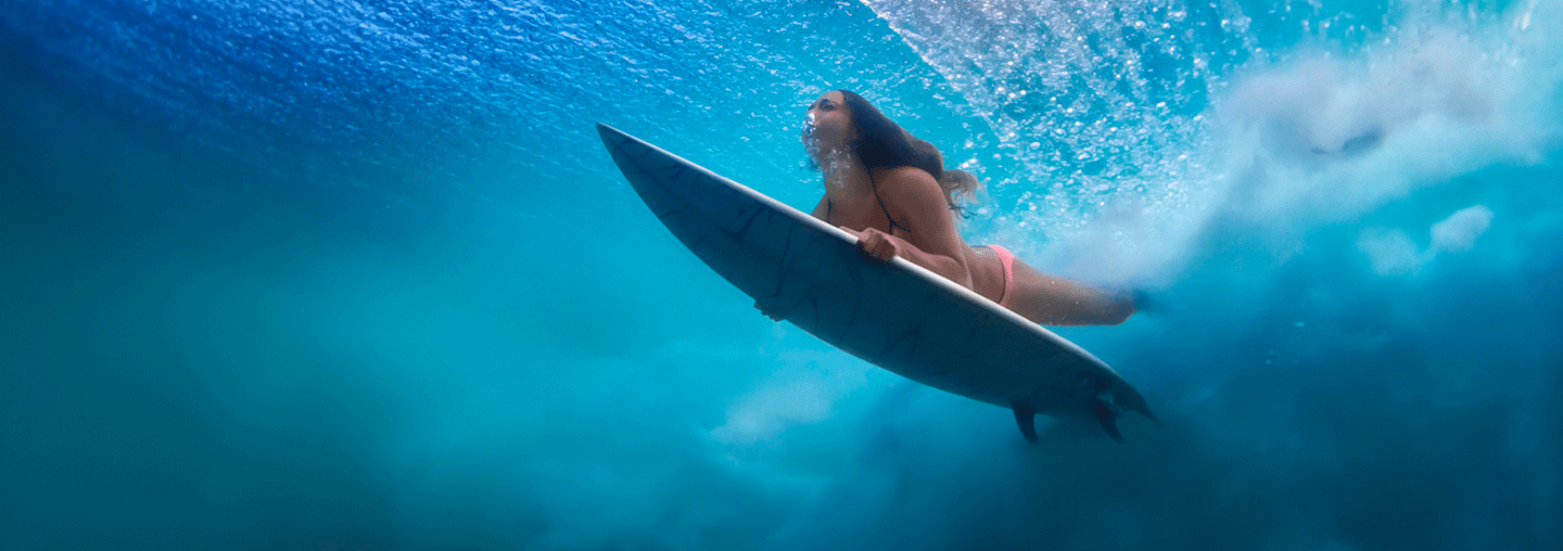 Surfer Girl Underwater