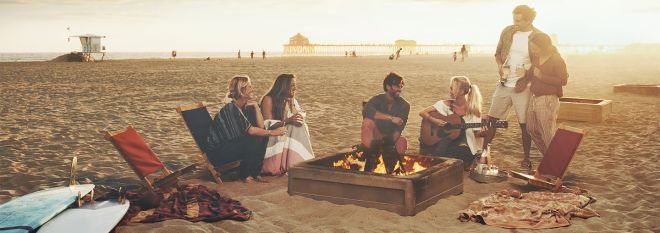 Mobile: group on a beach